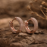 Sparkling Multi Row Pavé Hoop Earrings