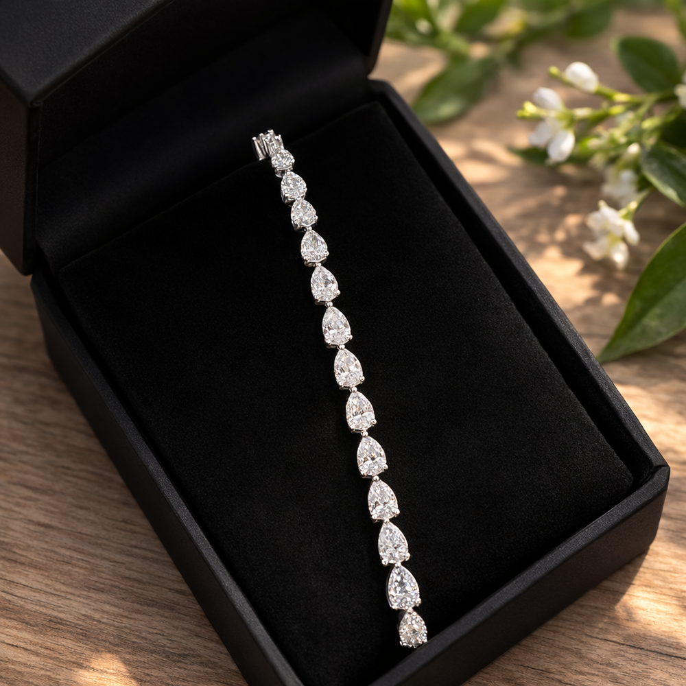 Pear Cut Lab Grown Diamond Bracelet